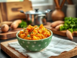 Papinha Deliciosa de Batata Doce e Frango para Bebê